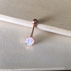Rose Gold Opalite Belly Button Ring